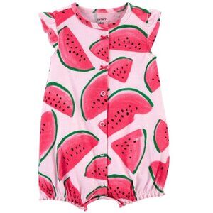 Carters - Toddler Girls Watermelon Cotton Romper Size 18 Months
